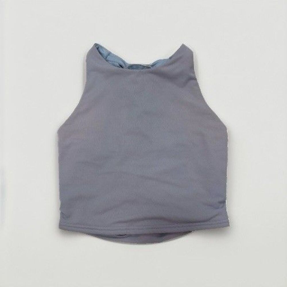 Alo Yoga Sports Bra Size Small Crop Top Lace Up Corset Movement Purple Blue